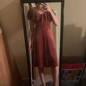 Velvet off the shoulder dress